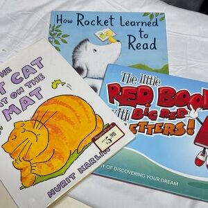 Children's Book Hardcover Set - Cat, Rocket, Red Book